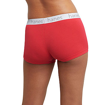Hanes Originals Ultimate Cotton Stretch Women’s Boyshort Underwear Pack,  3-Pack 45UOBB