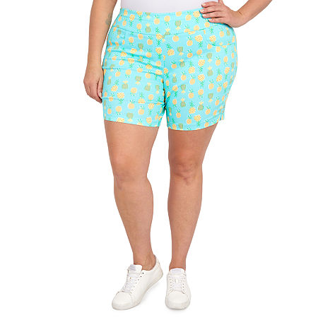  Hearts Of Palm Womens Mid Rise Pull-On Short-Plus