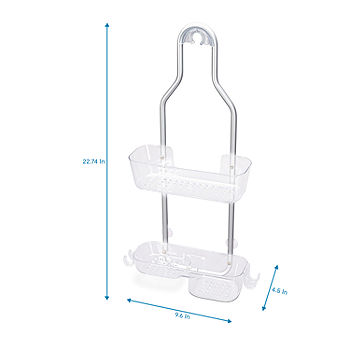 Home Expressions Smart-Stick 2 Tier Shower Caddy, Color: White