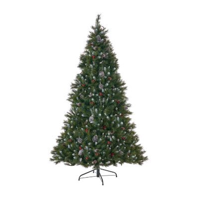 7 Foot Spruce Pre-Lit Christmas Tree - Green Clear Light