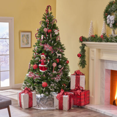 7 Foot Spruce Pre-Lit Christmas Tree - Green Clear Light