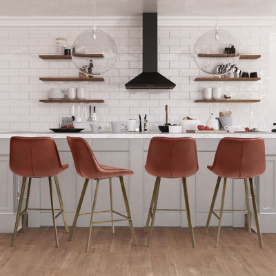 Corliving Christoff Stool 2-pc. Counter Height Upholstered Bar Stool