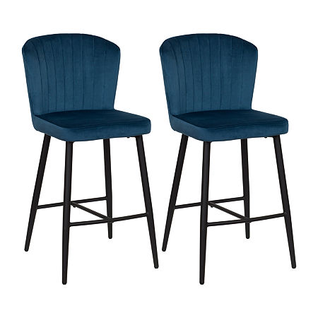 Jasper Counter Height Upholstered Bar Stool, One Size, Blue