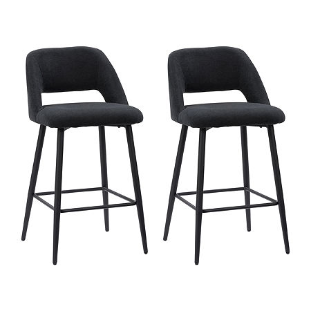 Talia 2-pc. Counter Height Upholstered Bar Stool, One Size, Black