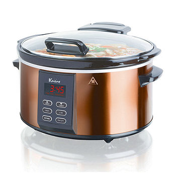 MegaChef Triple 2.5 Qt. Slow Cooker and Buffet Server in Copper