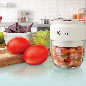 Euro Cuisine Cordless / Rechargeable Chopper With Scale And Two Glass Bowls  - Large & Small Bowls / 2 Blades