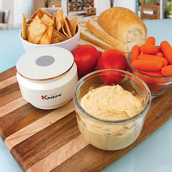 Euro Cuisine MCW30WH Mini Cordless/Rechargeable Chopper with USB Cord & Glass Bowl - White
