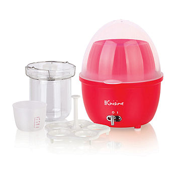Euro Cuisine Electric Egg Cooker 5Eggs and Food Steamer Red