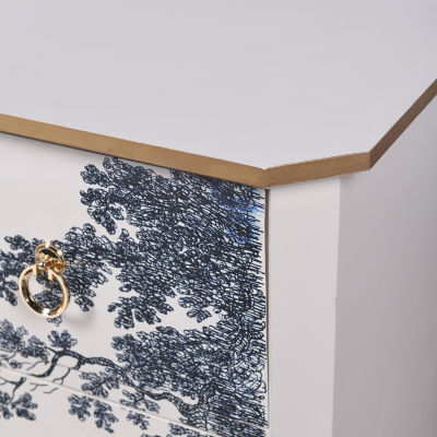 StyleCraft Dann Foley 3-Drawer White & Gold Lifestyle Chest