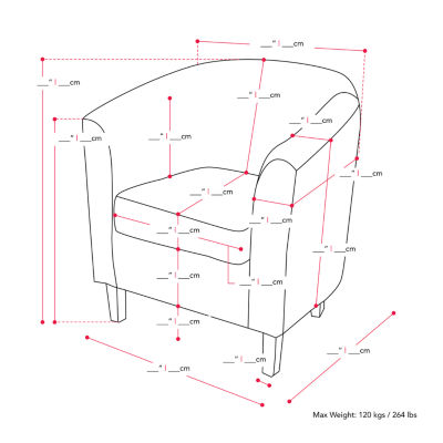 Corliving Elwood Upholstered Barrel Chair