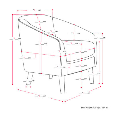 Corliving Elwood Upholstered Barrel Chair