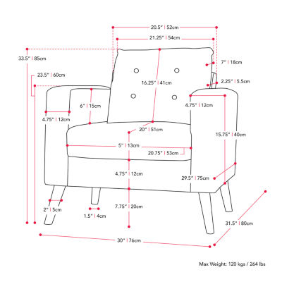 Corliving Elwood Upholstered Armchair