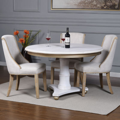 Square Wood-Top Dining Table