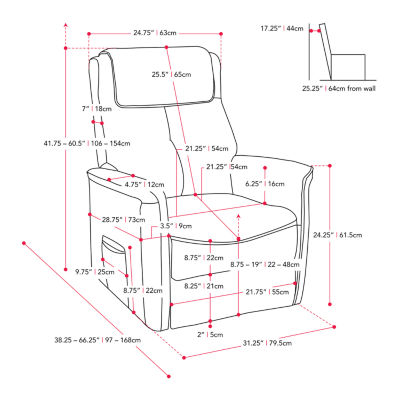 Corliving Ashley Lift Pad-Arm Recliner