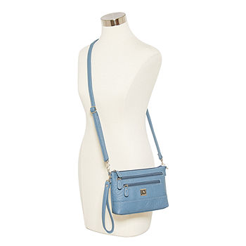 Stone Mountain Vertical Pockets Solid Color Crossbody Bag One Size Bone:  Handbags