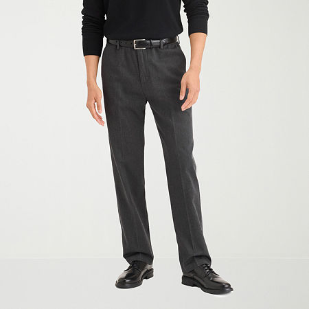 Dockers Signature Iron Free Khaki With Stain Defender Mens Comfort Waistband Straight Straight Fit Flat Front Pant, 32 32, Black