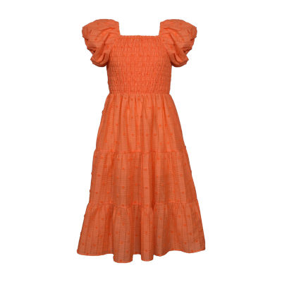 Bonnie Jean Big Kid Girls Short Sleeve Puffed Fit + Flare Dress