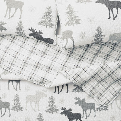 Linery Moose Trees Reversible Quilt Set