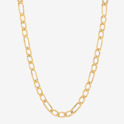 Bonded Brilliance Womens 14K Gold Over Silver 18 Inch Figaro Chain Necklace