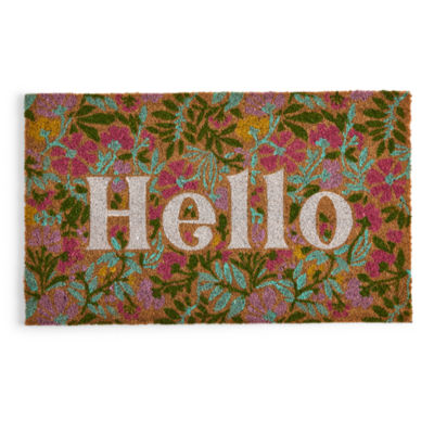 Layerings Floral Hello Coir Doormat