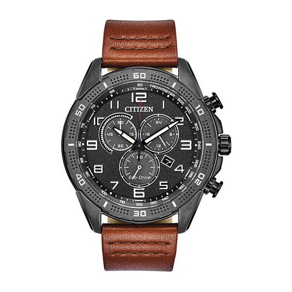 Drive from Citizen Mens Chronograph Brown Leather Strap Watch At2447-01e