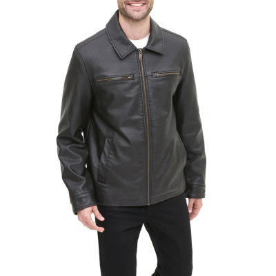 dockers faux leather open bottom jacket