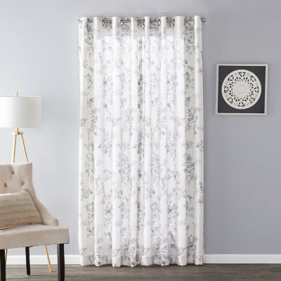 Sunsafe Refresh Floral Light-Filtering Grommet Top Single Curtain Panel
