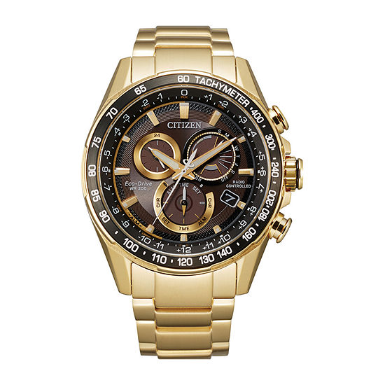 Citizen Mens Chronograph Gold Tone Stainless Steel Bracelet Watch Cb5912-50e
