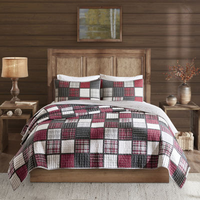 Woolrich Tulsa Oversized Plaid Print Cotton 3pc Quilt Set