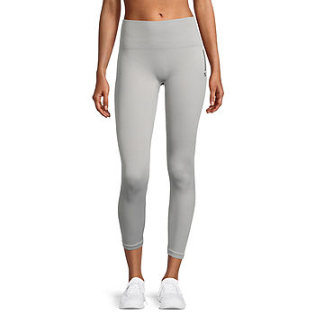 Sports Illustrated Womens Mid Rise Seamless Moisture Wicking 7/8 Ankle  Leggings, Color: Arctic Gray - JCPenney