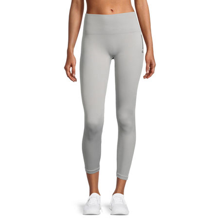 Sports Illustrated Womens Seamless Moisture Wicking Mid Rise 28″ 7/8 Ankle Legging, Medium, Gray