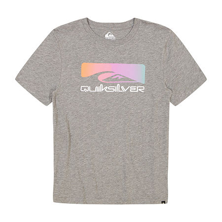 Quiksilver Big Boys Crew Neck Short Sleeve Graphic T-Shirt, X-large (18-20), Gray