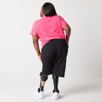 St. John's Bay Womens 11 1/2" Mid Rise Plus Adaptive Easy-on + Easy-off Bermuda Short