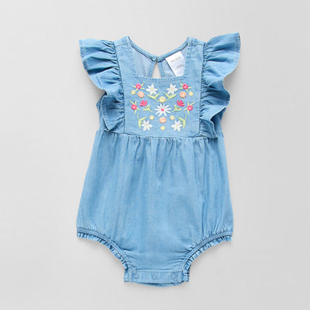Okie Dokie Baby Girls Sleeveless Romper, 3 Months, Blue