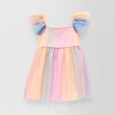 Okie Dokie Toddler & Little Girls Short Sleeve Ruffled Sleeve Tutu Dress