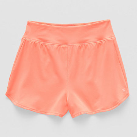 Xersion Little & Big Girls Stretch Fabric Mid Rise Pull-On Short, Large (14), Orange