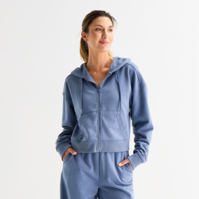 Xersion Womens French Terry Long Sleeve Zipper Active Hoodie