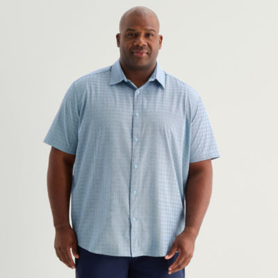 Stylus Mens Short Sleeve Regular Fit Big and Tall Button-Down Shirt