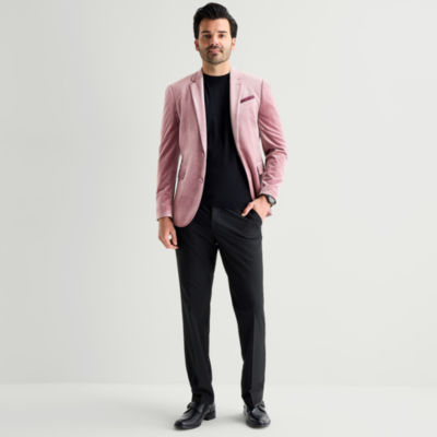 J. Ferrar Mens Slim Fit Velvet Sport Coat