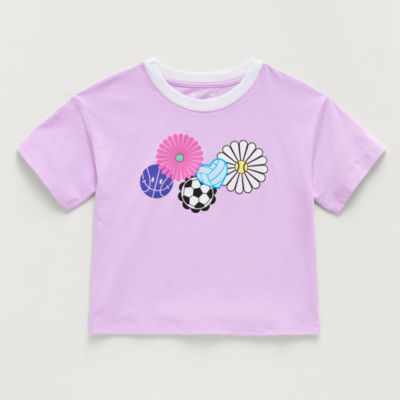 Xersion Little & Big Kid Girls Crew Neck Short Sleeve T-Shirt