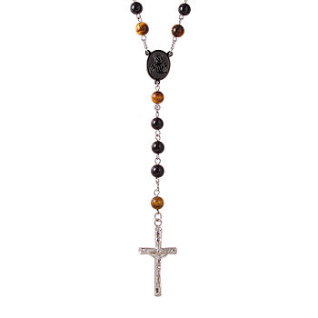 Buy the Mens Black Tigers Eye Beaded Necklace