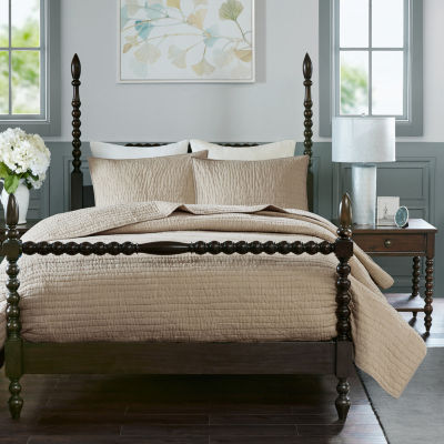 Madison Park Signature Serene 3-pc. Solid Quilt Set