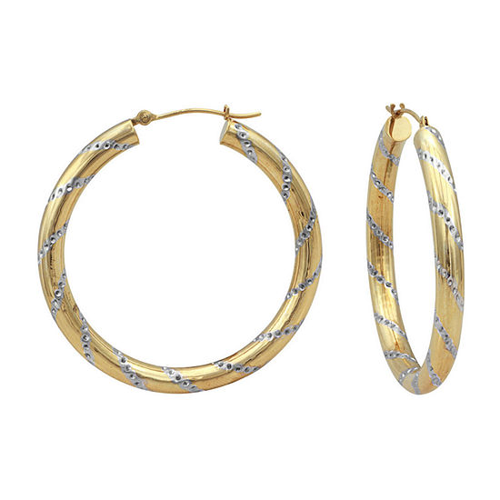14K Two-Tone Gold Hoop Earrings