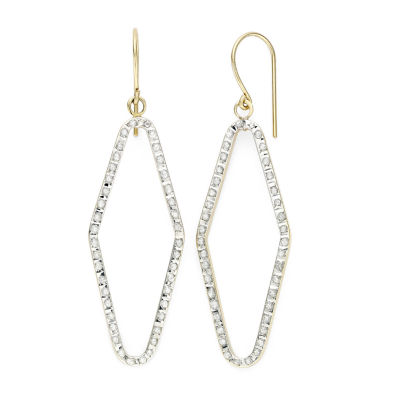 Diamond Fascination™ 14K Yellow Gold Open Geometric Drop Earrings