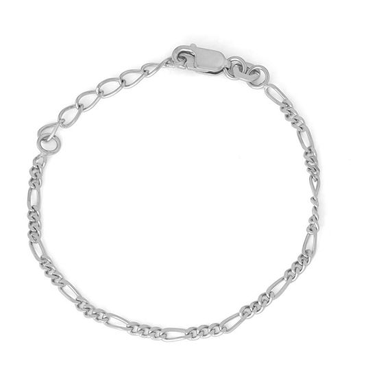 Sterling Silver 6 Inch Solid Figaro Link Bracelet