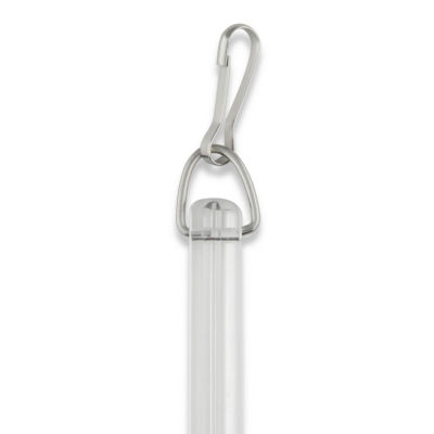 Rod Desyne 1/2" Fluted Clear Baton With Snap Hook Curtain Wand