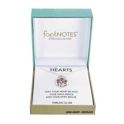 Footnotes Womens Sterling Silver Heart Pendant Necklace