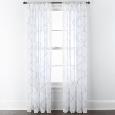 Home Expressions Crushed Voile Rod Pocket Sheer Single Curtain Panel