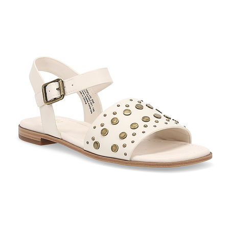Frye and Co. Womens Brooklyn Adjustable Strap Flat Sandals, 5 1/2 Medium, White