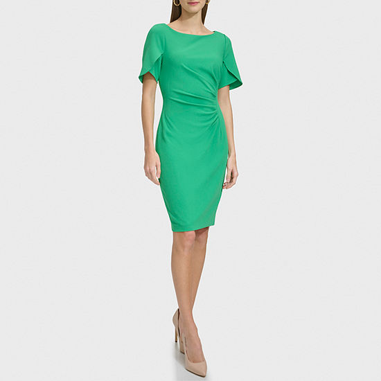 Marc New York Short Sleeve Sheath Dress, Color: Apple Green - JCPenney